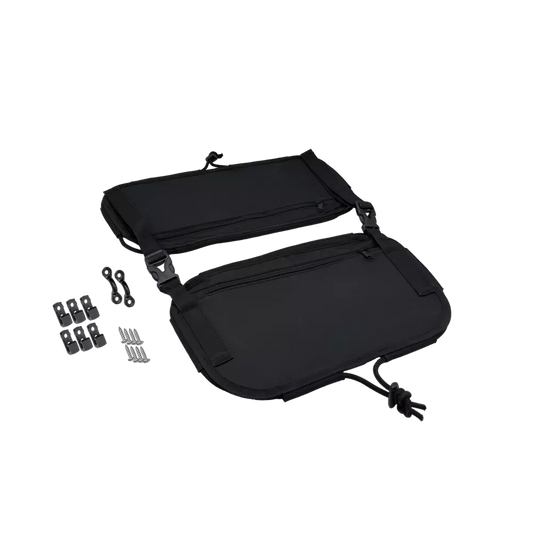 Black Ripstop Double Rear Bag with Black Bungee Cord