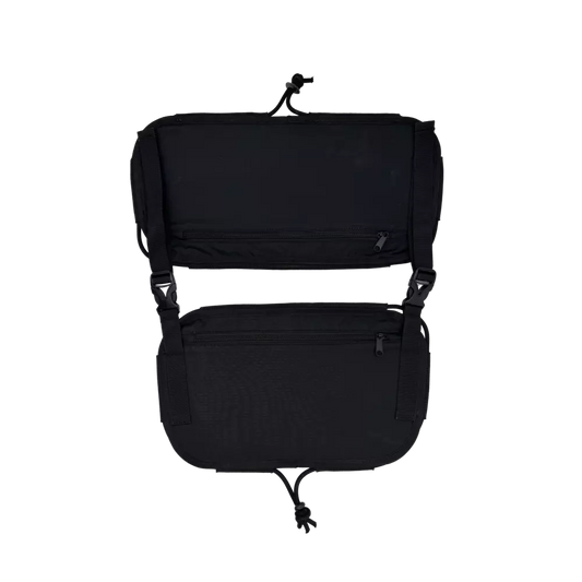 Black Ripstop Double Rear Bag with Black Bungee Cord